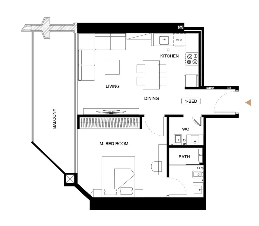 1 BR — 1 Bedroom Type 4