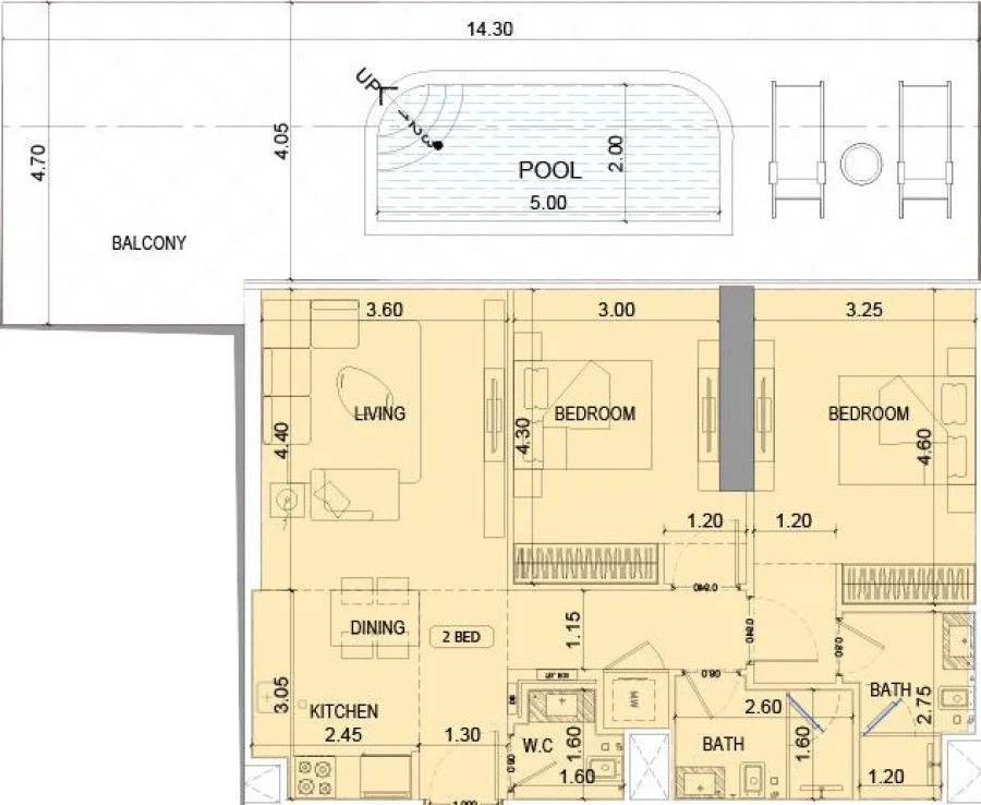 2 BR — 2 Bedroom 102