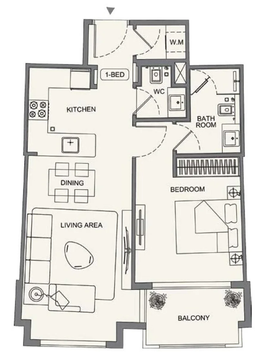 1 BR — 1 Bedroom Type 01
