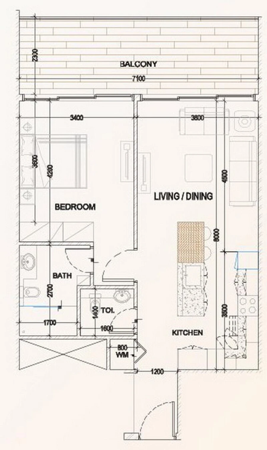 1 BR — 1 Bedroom Type A