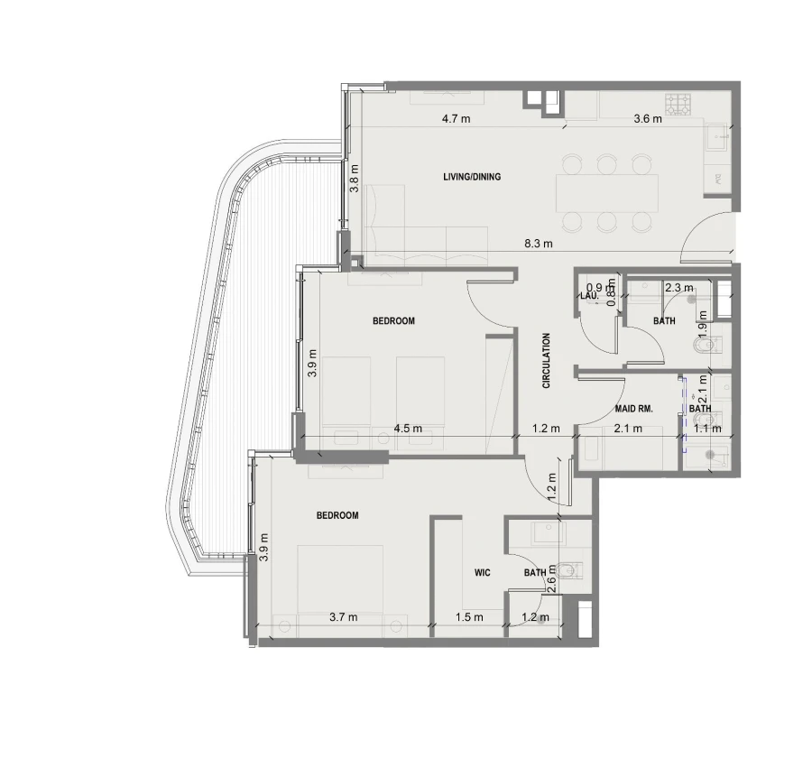 2 BR — 2 Bedroom Type 1