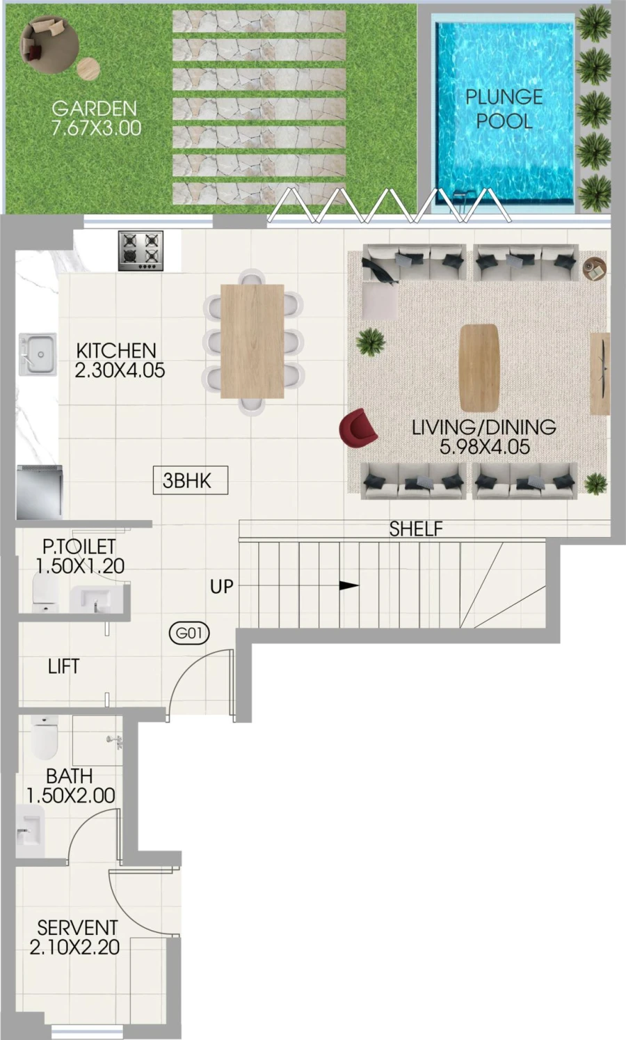 3 BR — Townhouse 01