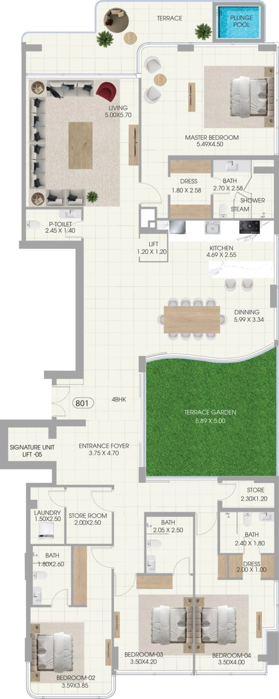 4 BR — Four Bedroom