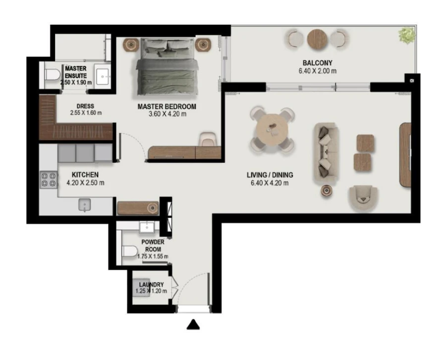 1 BR — 1 Bedroom Type 1-P-F