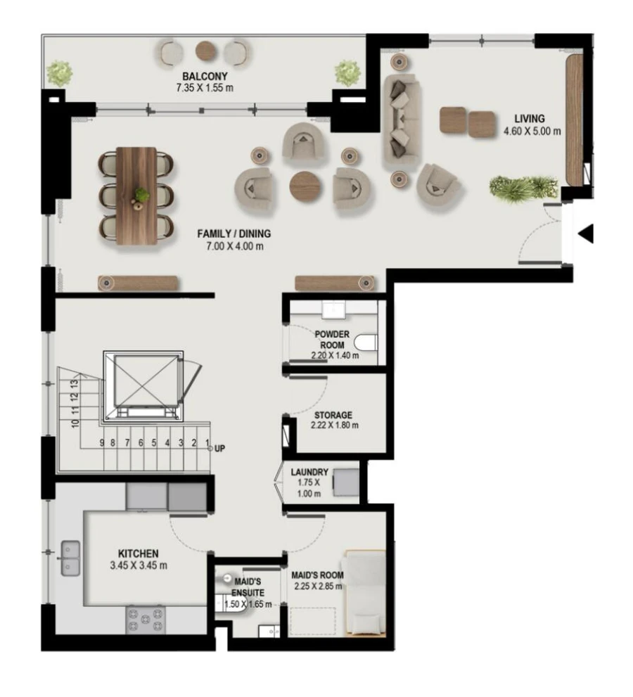 3 BR — 3 Bedroom Duplex Type 3D-T-A