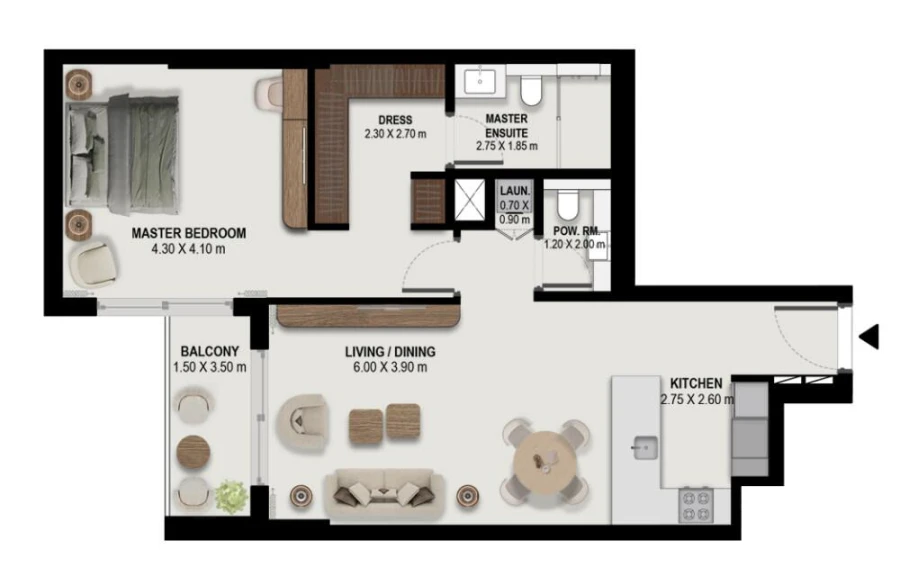 1 BR — 1 Bedroom Type 1-T-A2