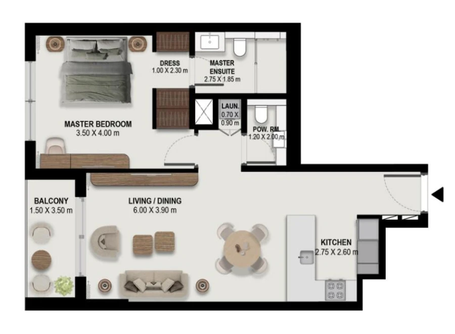 1 BR — 1 Bedroom Type 1-T-A