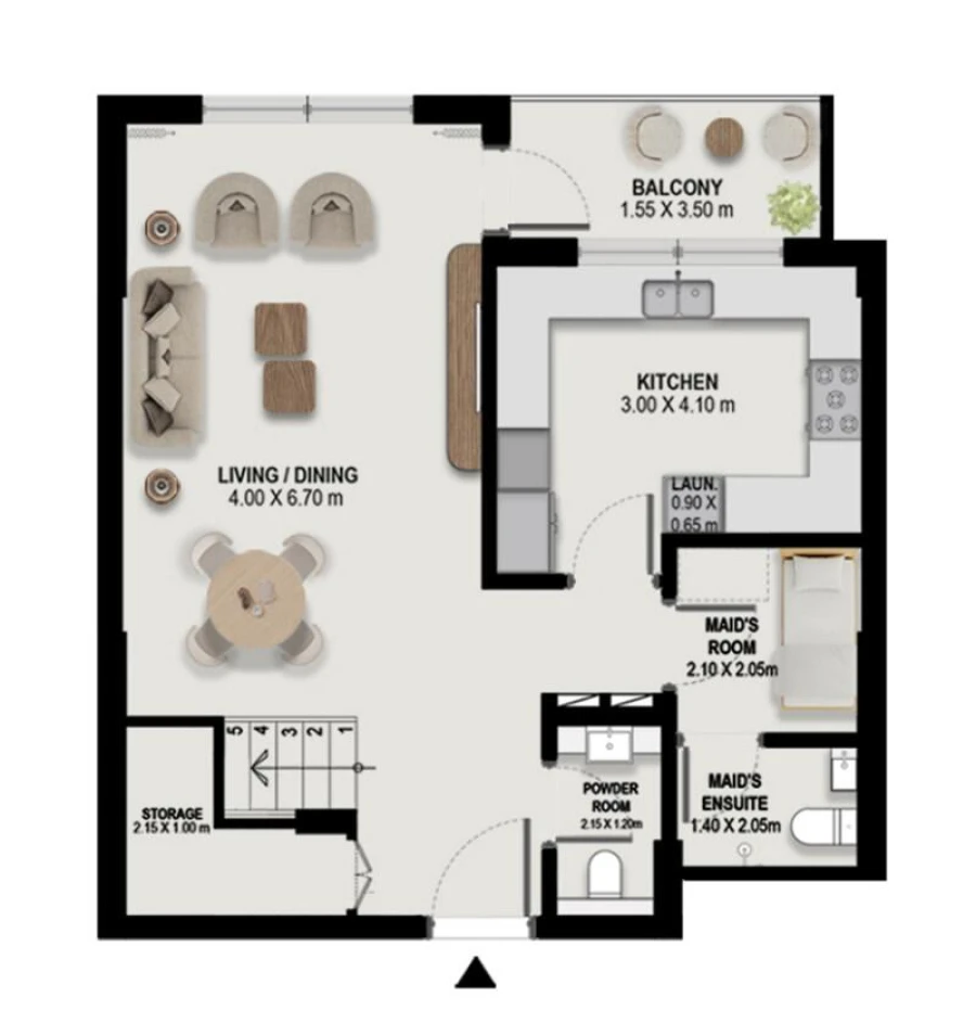 2 BR — 2 Bedroom Duplex Type 2D-P-A