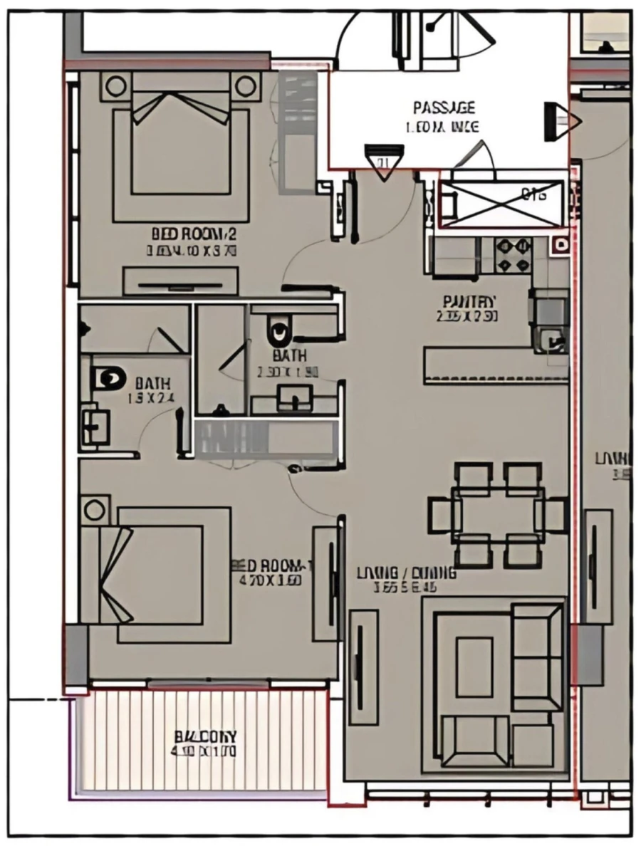 2 BR — 2 Bedroom Type B1