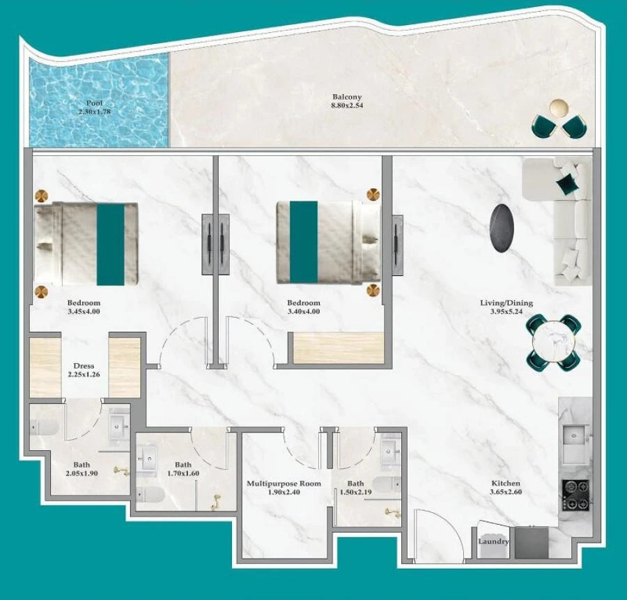 2 BR — 2 Bedroom Premium C