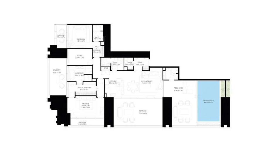 2 BR — Sapphire Villa 2.5 Bedrooms Mansion