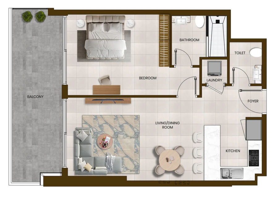 1 BR — 1 Bedroom Type 2