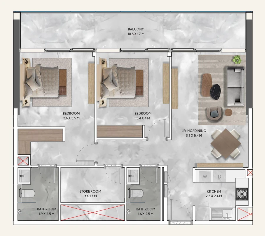 2 BR — 2 Bedroom Type 5