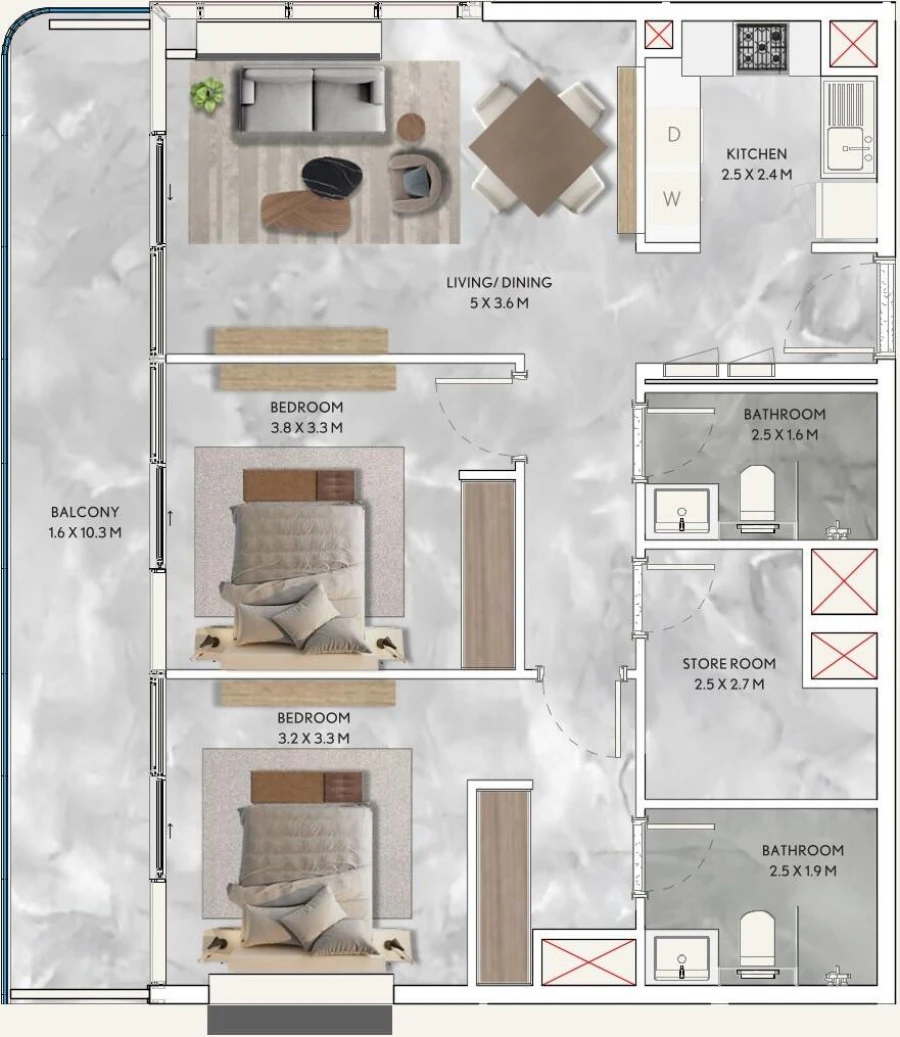 2 BR — 2 Bedroom Type 18