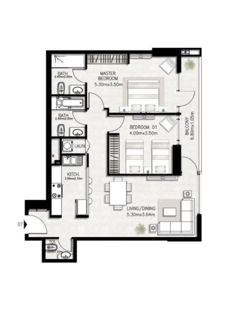 2 BR — 2 Bedroom Type 7