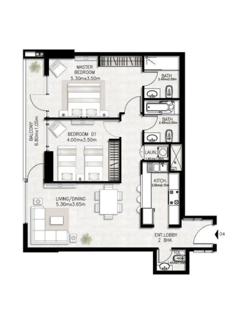 2 BR — 2 Bedroom Type 4