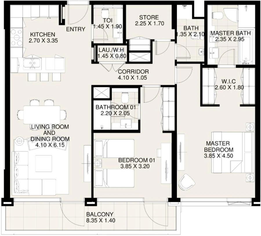 2 BR — 2 Bedroom Apartment 5