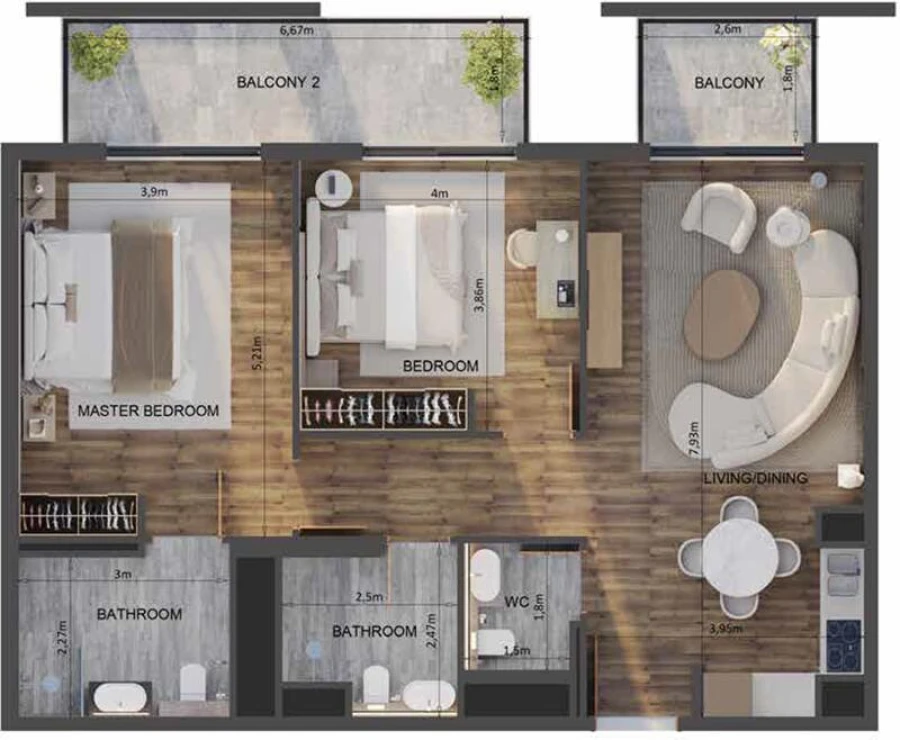 2 BR — Two Bedroom
