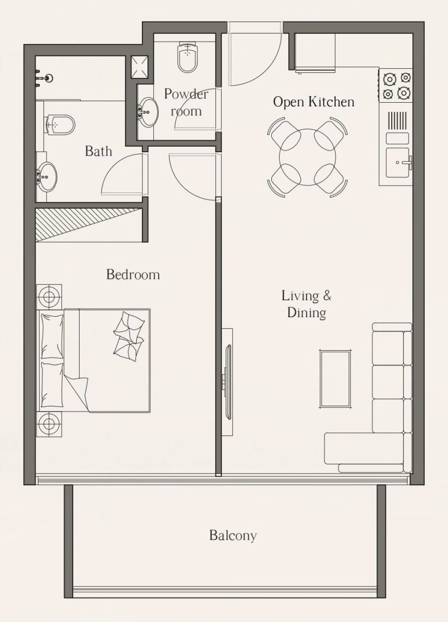 1 BR — 1 Bed Typical Unit 2