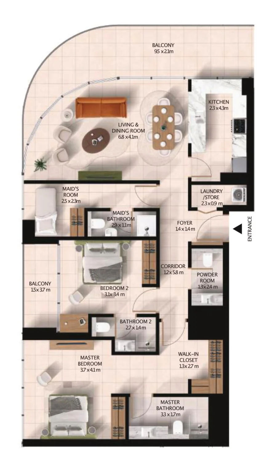2 BR — 2 Bedrooms Type 9
