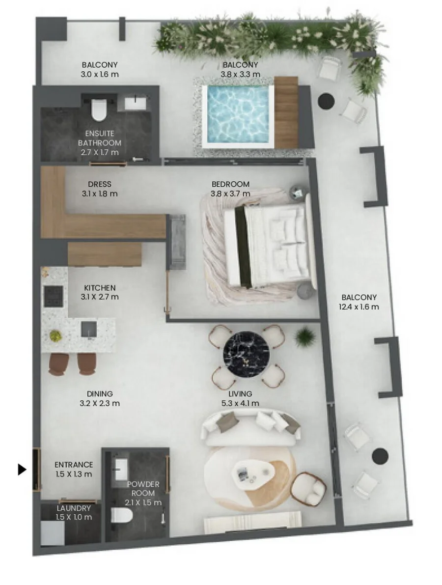 1 BR — 1 BEDROOM TYPE A