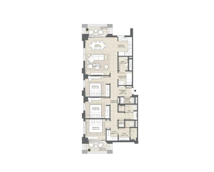 3 BR — 3 BEDROOM
