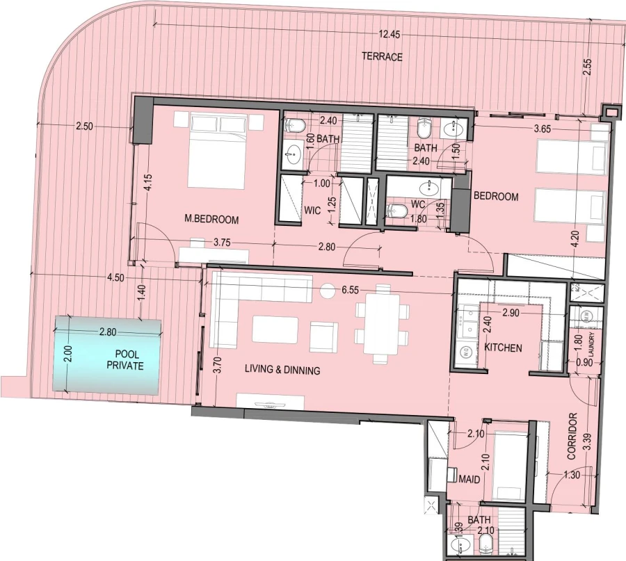 2 BR — 2 Bedroom Type 1