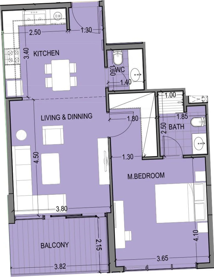 1 BR — 1 Bedroom Type 5