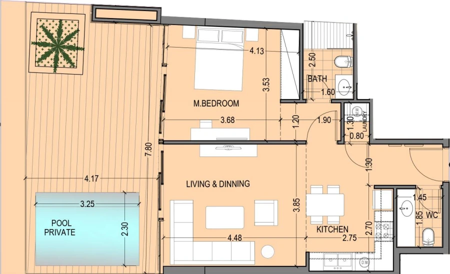 1 BR — 1 Bedroom Type 1