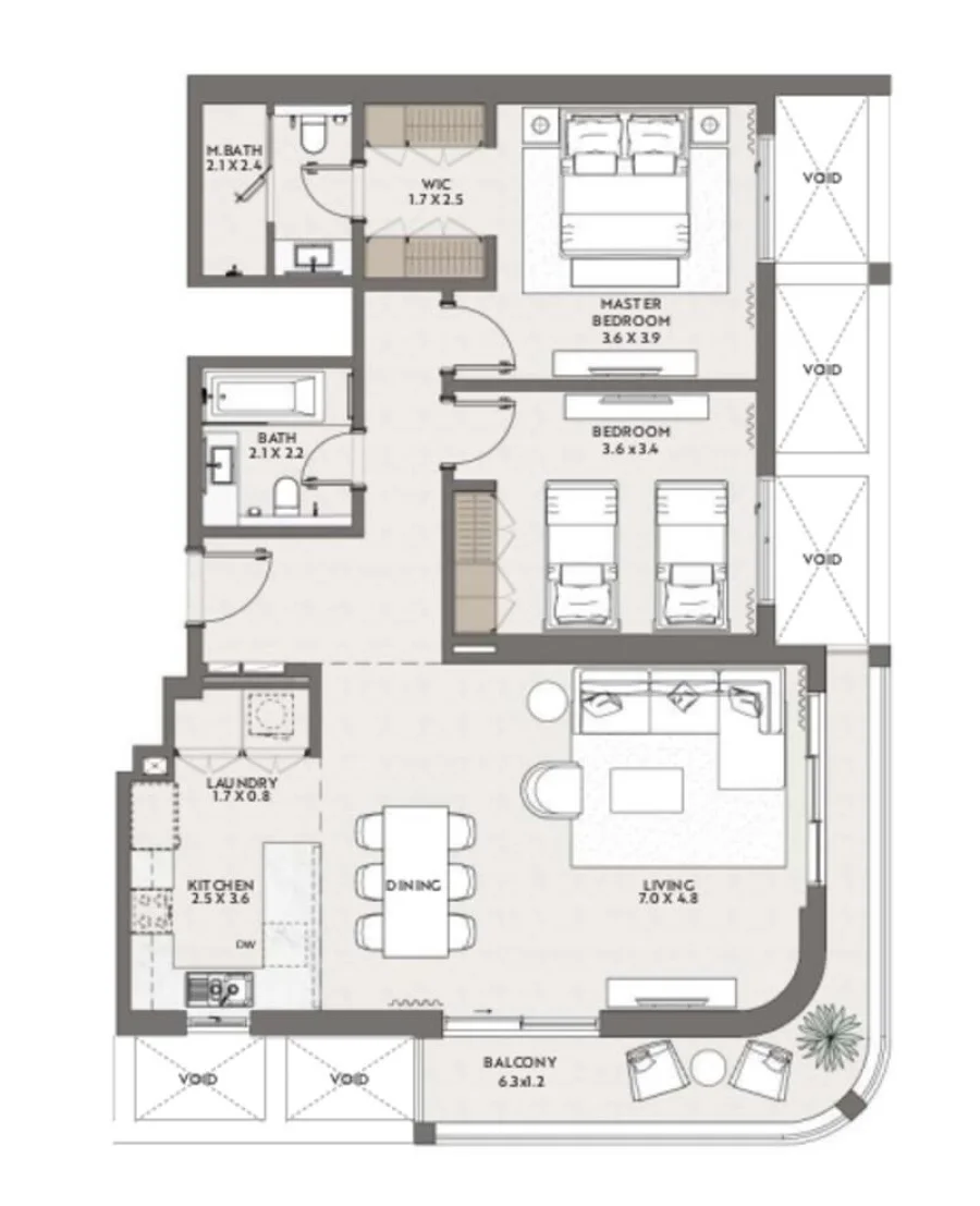 2 BR — 2 Bedroom Type A-2