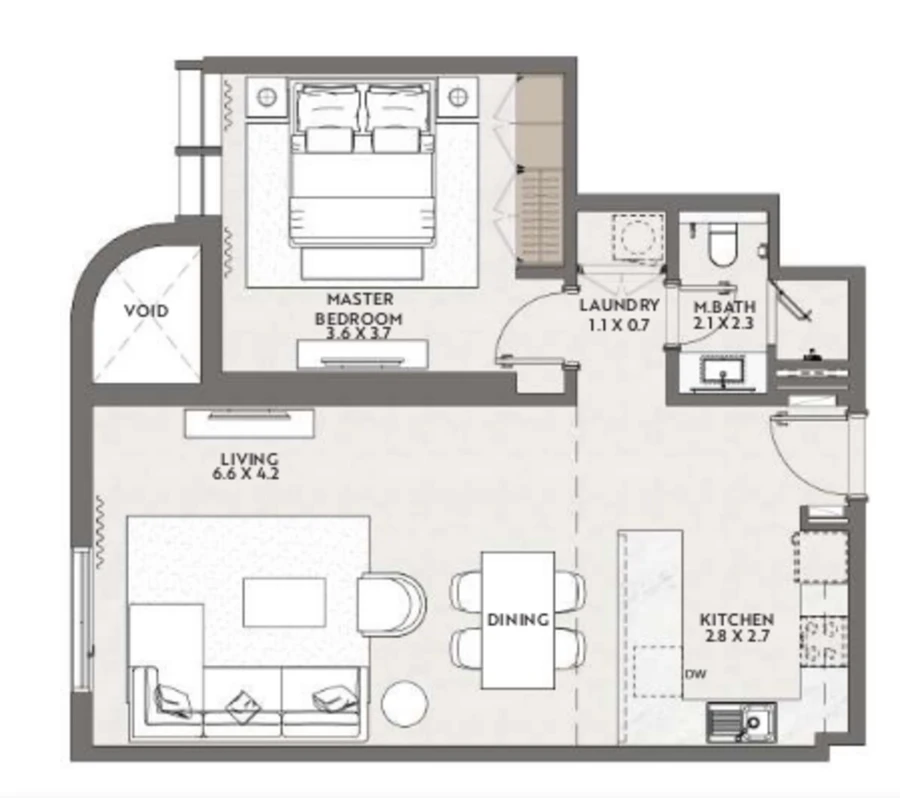 1 BR — 1 Bedroom Type C-3