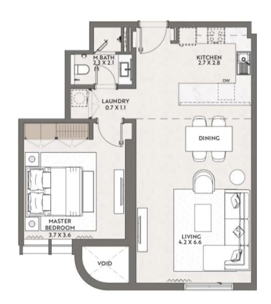 1 BR — 1 Bedroom Type C-3