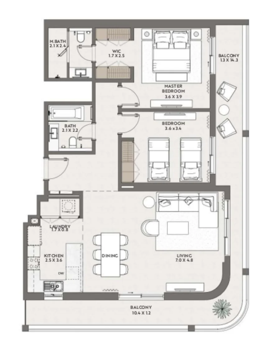 2 BR — 2 Bedroom Type A-1