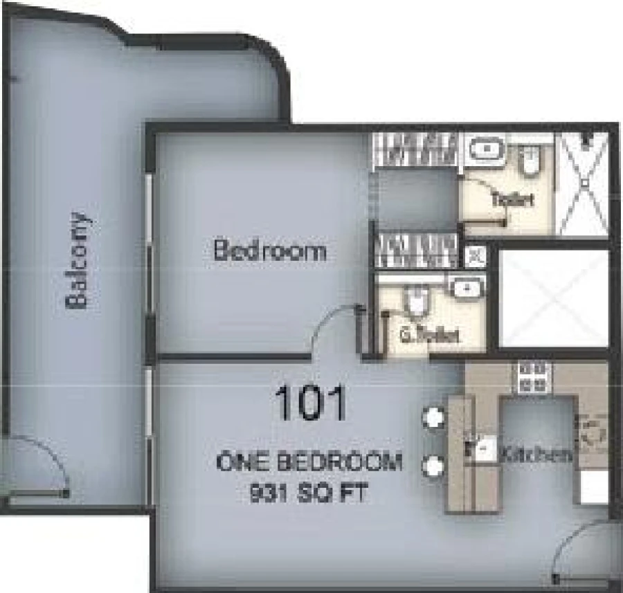 1 BR — 1 Btdroom