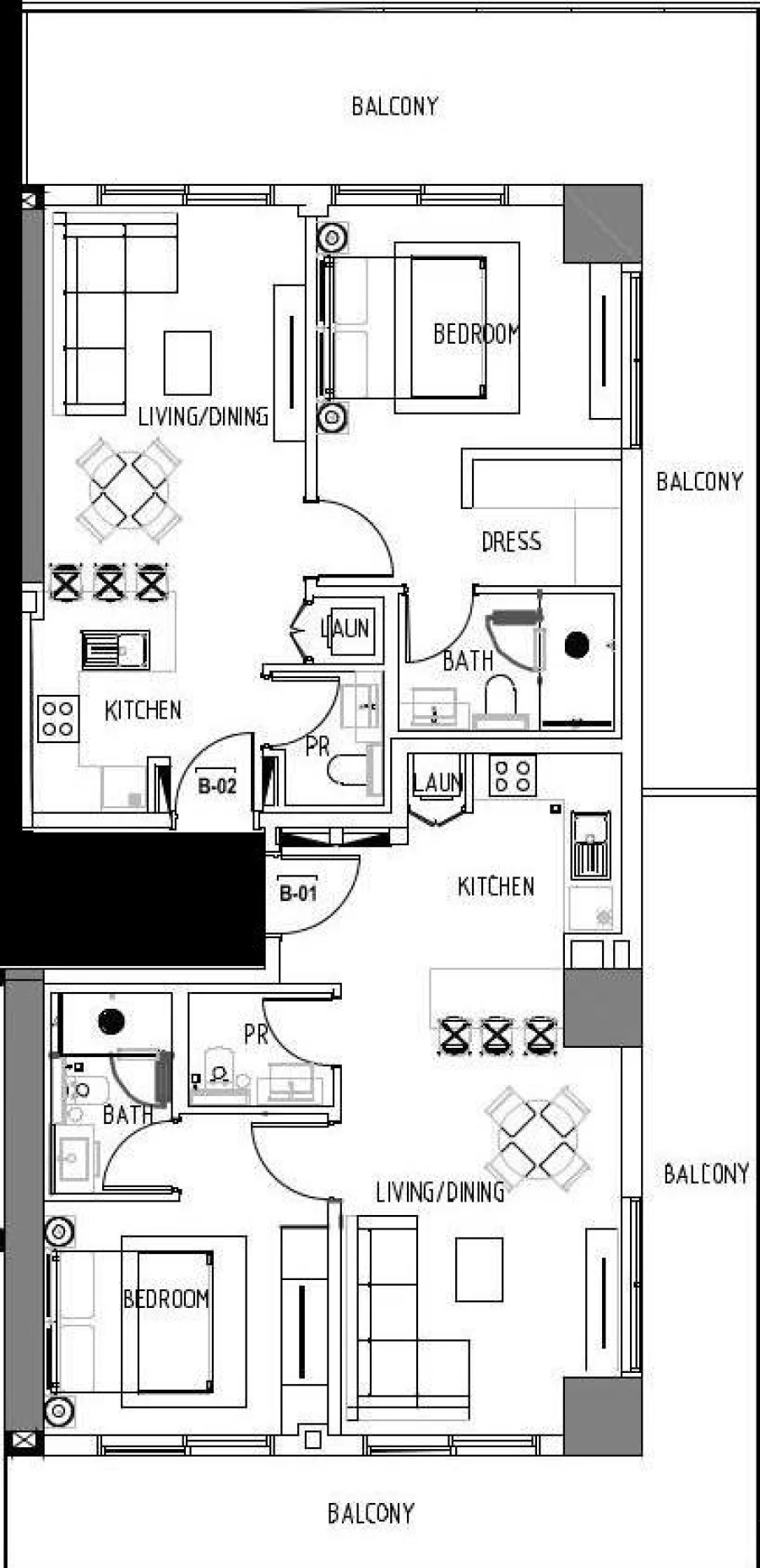1 BR — 