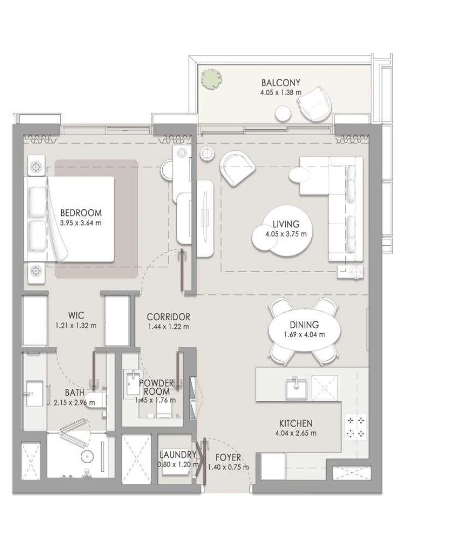 1 BR — 1 Bedroom Type C