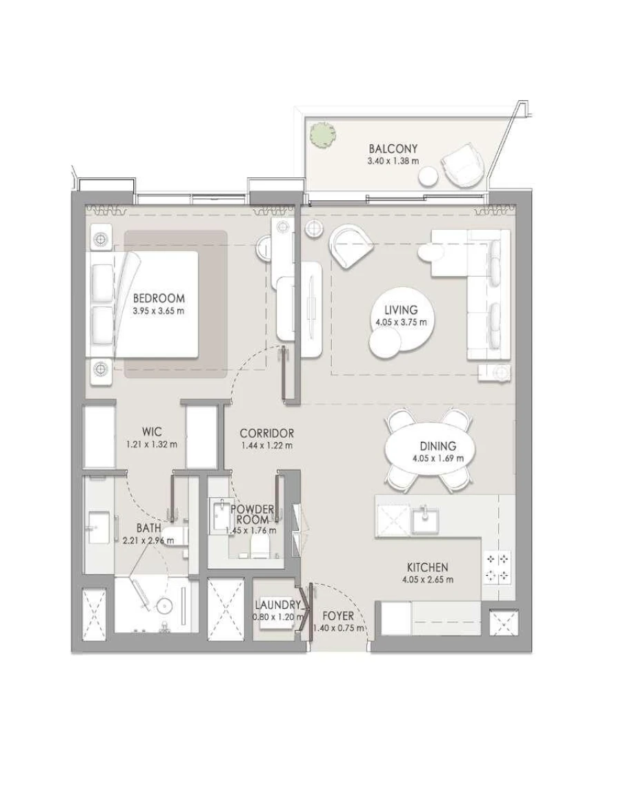 1 BR — 1 Bedroom Type A