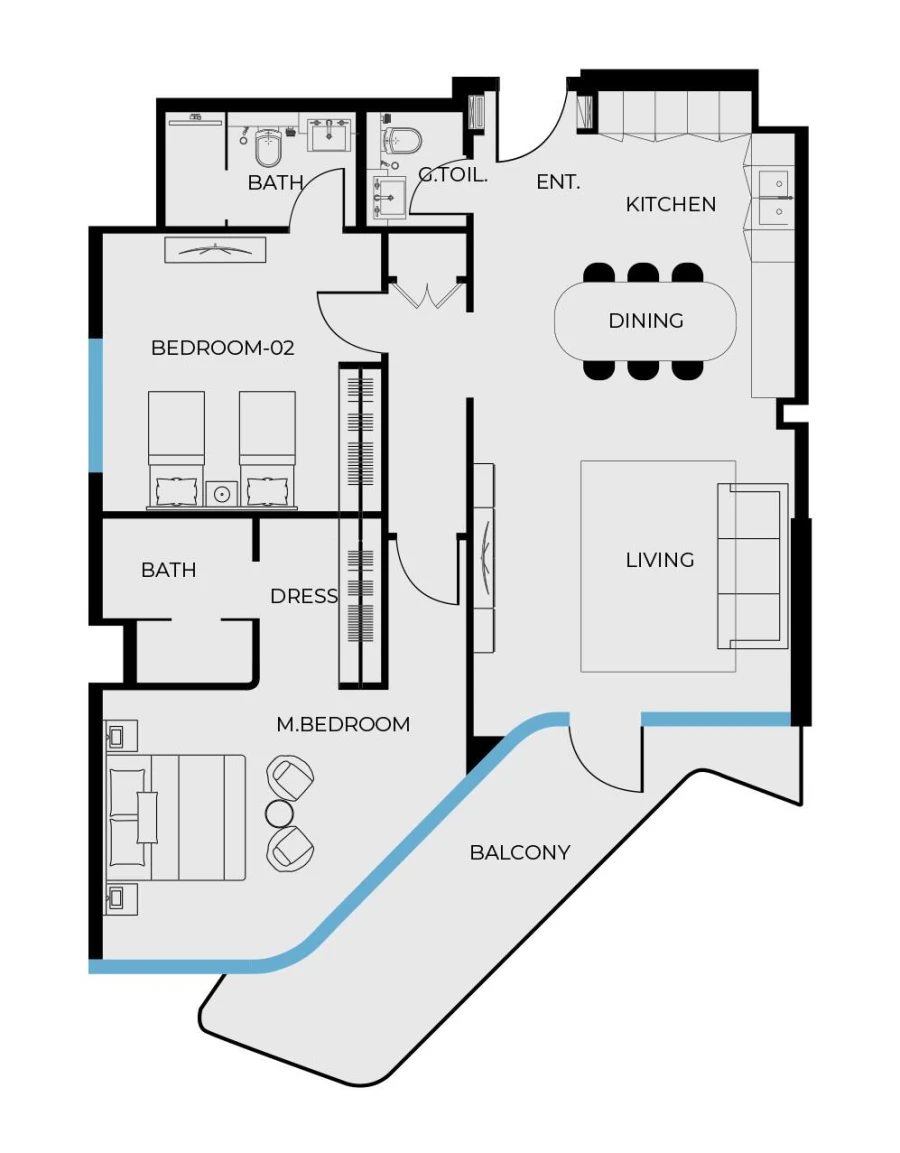 2 BR — 2 Bedroom Type B