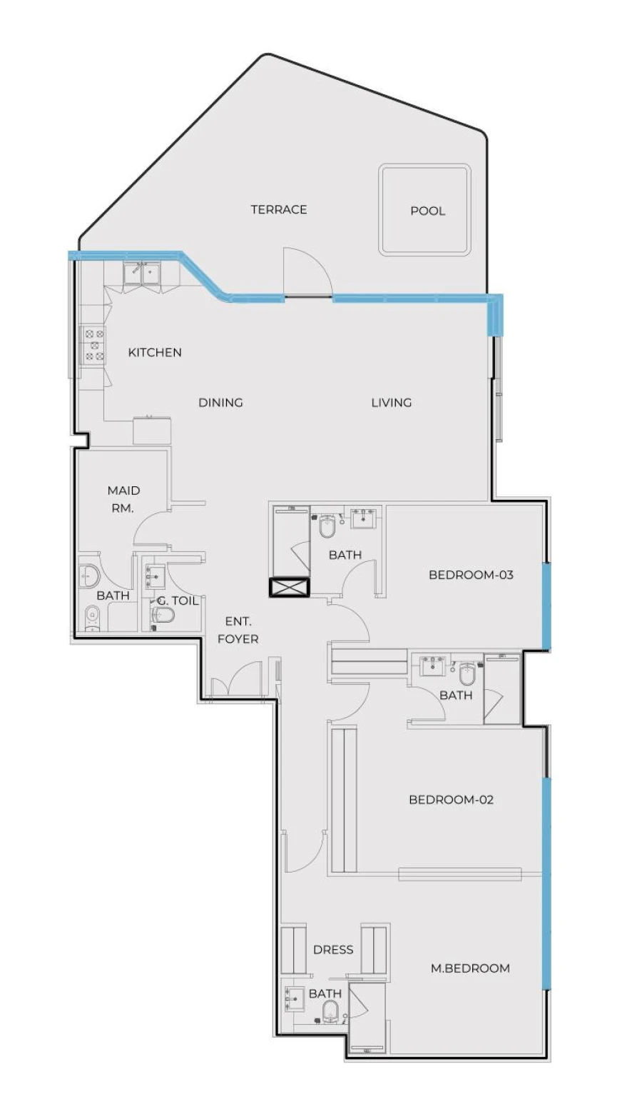 3 BR — 3 Bedroom Type C