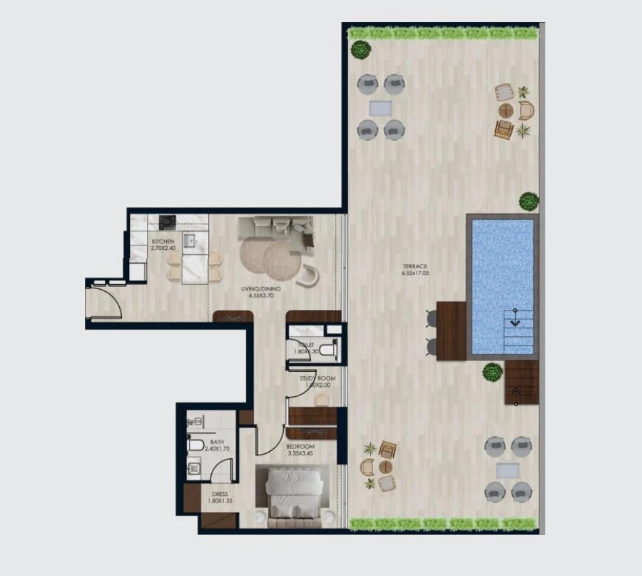 1 BR — Unit Type 105