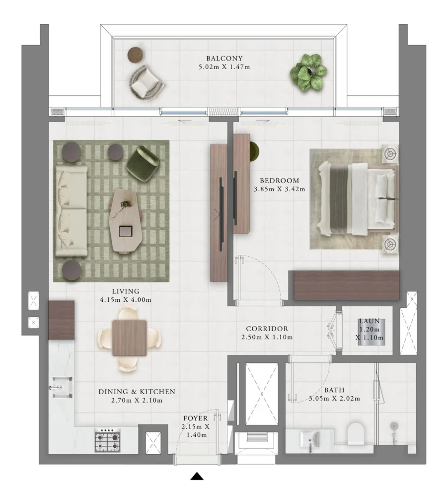 1 BR — 1 Bedroom Type B2