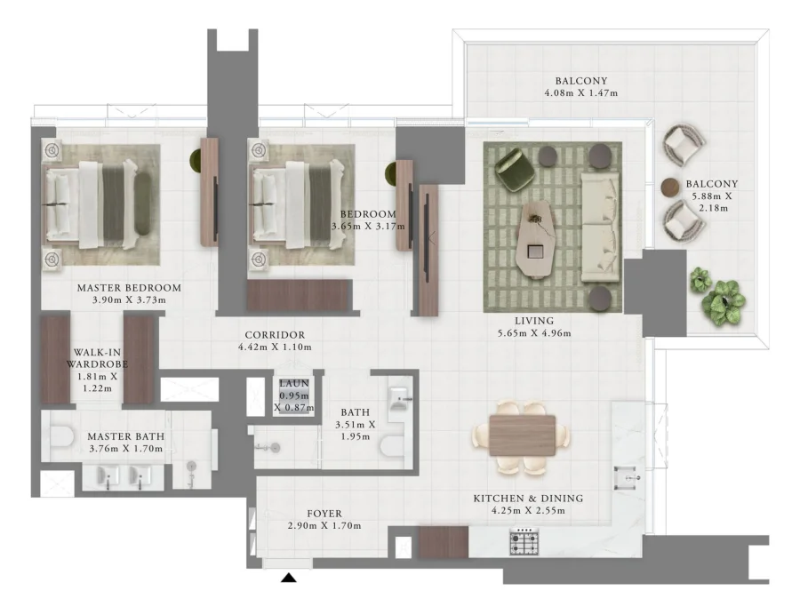 2 BR — 2 Bedroom Type A1