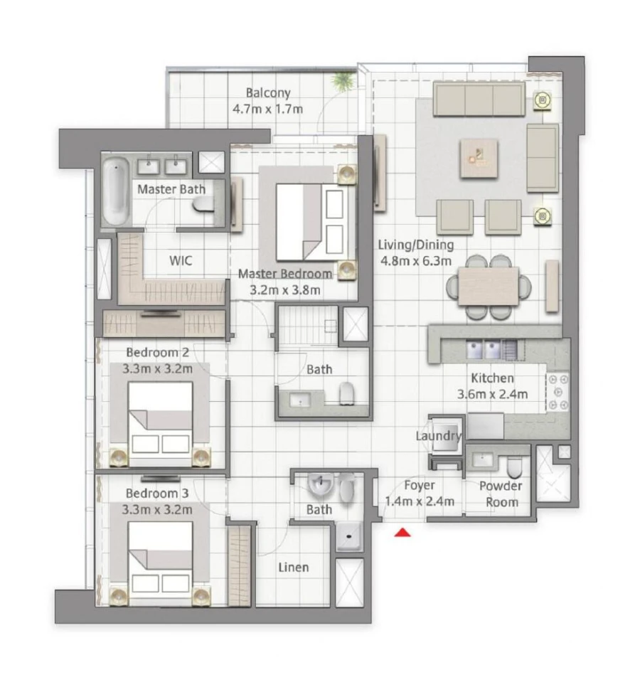 3 BR — 3 bedroom Unit Type 03