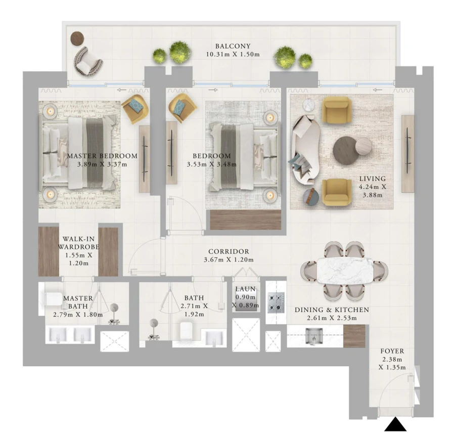 2 BR — 2 Bedroom Type 1.1