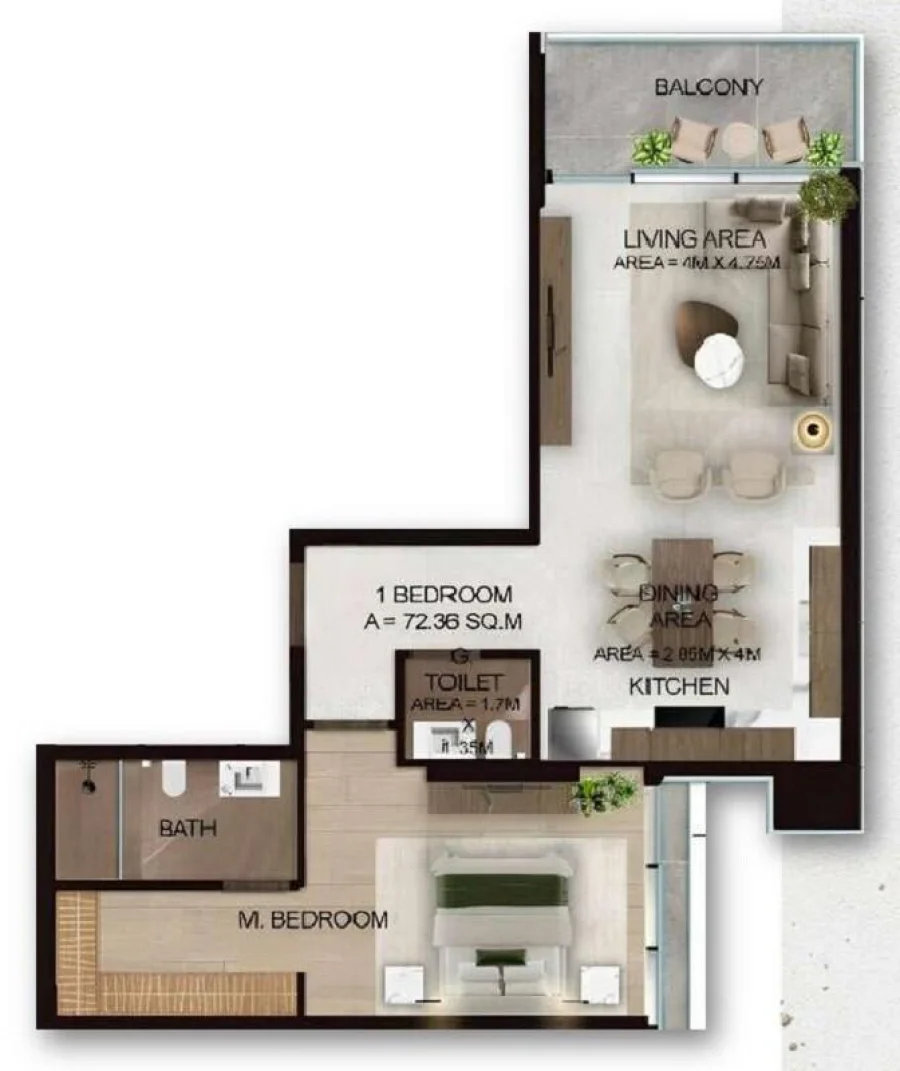 1 BR — 1 Bedoom Type A