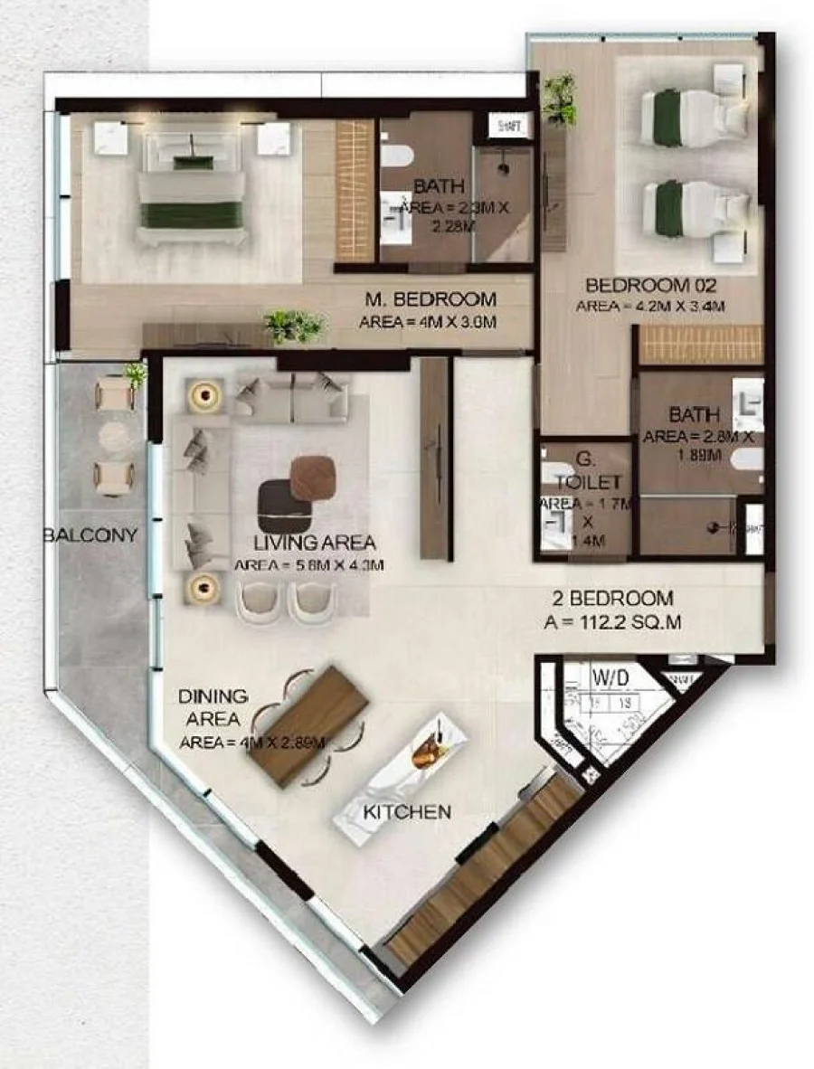 2 BR — 2 Bedroom Type A