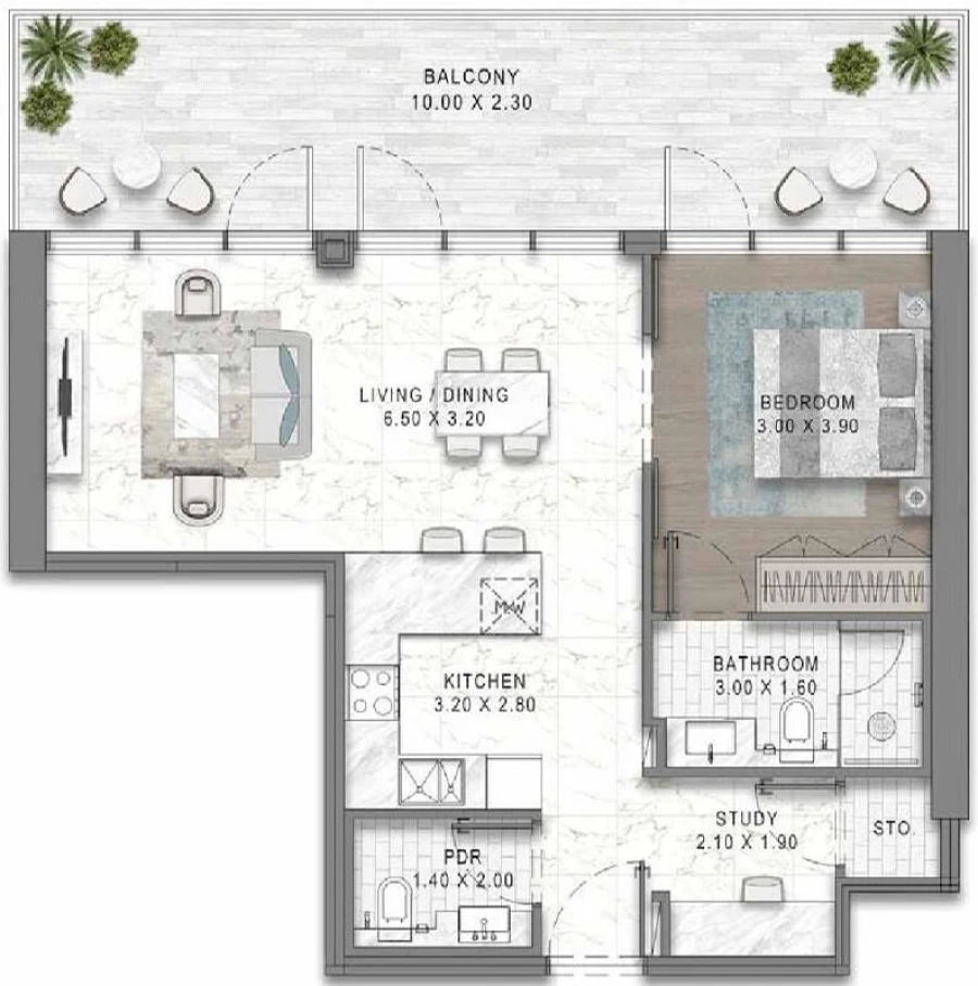 1 BR — 1 Bedroom Type C4