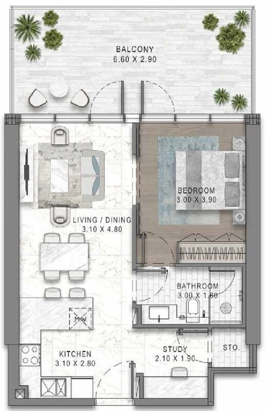 1 BR — 1 Bedroom Type A1