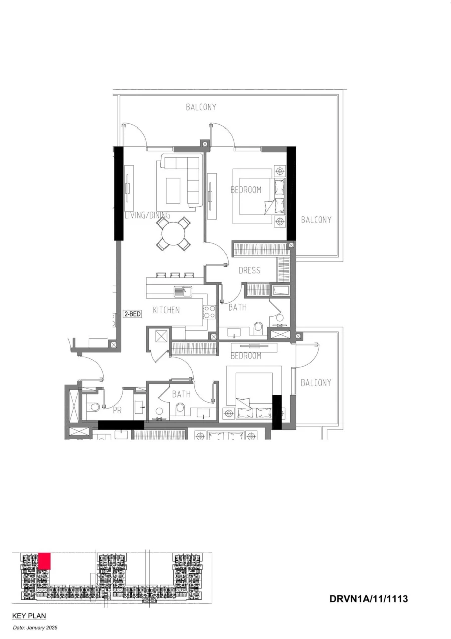 2 BR — Unit Layout
