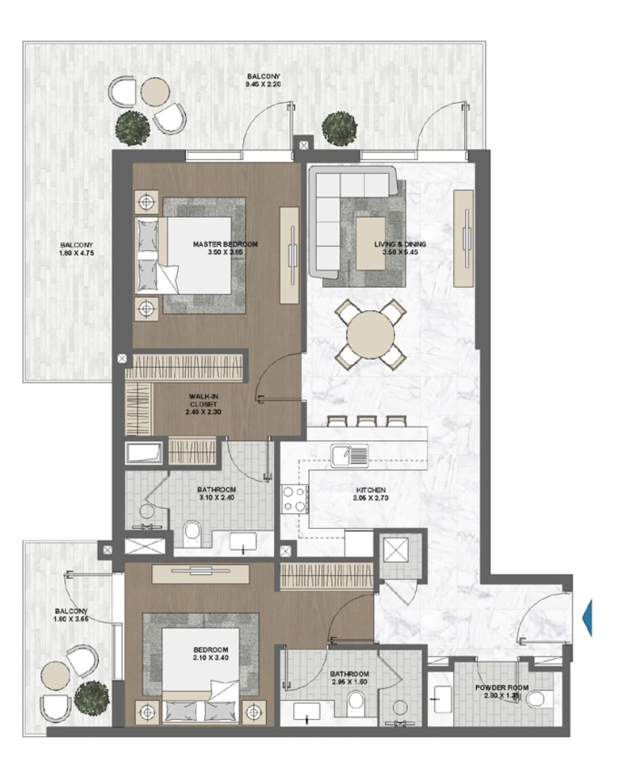 2 BR — 2 Bedroom Type 3